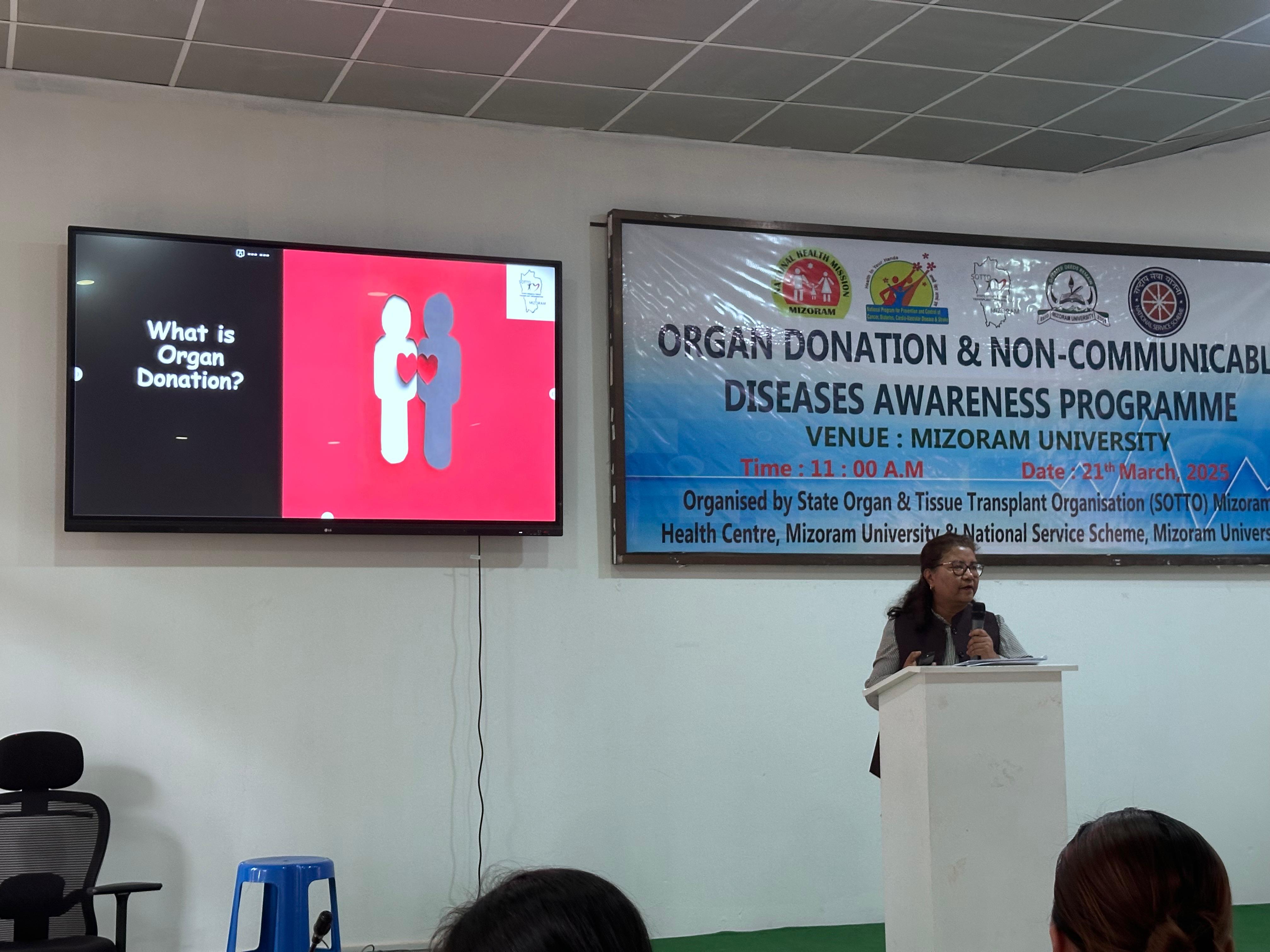 Awareness Campaign at Mizoram University on Organ Donation & NCDs: 21st March 2025